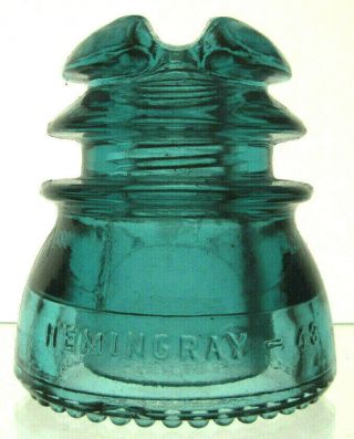 Cd 214 Aqua Hemingray - 43 Antique Glass Telegraph Insulator Cable Top