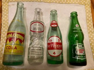 Vintage Soda Bottles Dr.  Pepper,  Ginger Ale,  Grapette,  Royal Crown Cola