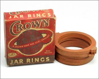 Vintage 1937 Crown Jar Rings - Crown Cork & Seal Company Baltimore U.  S.  A.