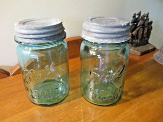 2 Ball Perfect Mason Pint Canning Fruit Jars W/zinc Lids