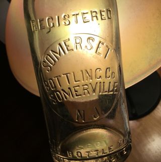 Early 1900s Somerville NJ Soda Bottle Somerset Bottling Co Embossed Advertising 2