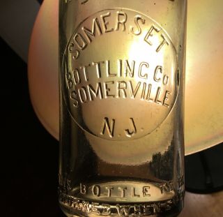 Early 1900s Somerville NJ Soda Bottle Somerset Bottling Co Embossed Advertising 3