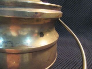 Vintage Brass Holy Water Pot w/Lid & Sprinkler,  Ceramic Aspergillum 2