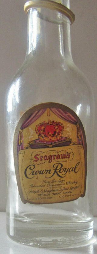 Vintage Seagram’s Crown Royal Mini Bottle 1/10 Pint