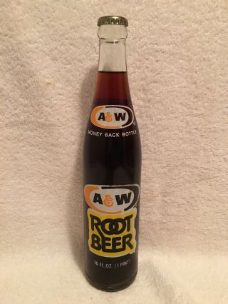 Full 16oz A&w Root Beer 3 Color Acl Soda Bottle