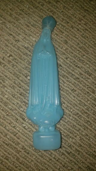 Vintage Virgin Mary Our Lady Of The Cloud Blow Mold Travel Shampoo Bottle 8 "