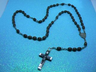 Antique Wooden Bead Roman Catholic 5 Decade Holy Rosary