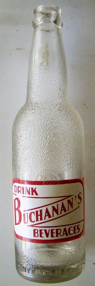 Bryan Texas Tx Buchanan Acl Painted Label Soda Bottle 1958 Vintage