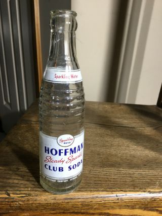 Vintage Soda Bottle Hoffmans Sparkling Club Soda Newark Nj Return For Refund