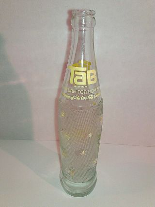 Vintage Tab Glass Soda Bottle By Coca Cola Classic Retro 16 Oz 11.  25 Inches Tall