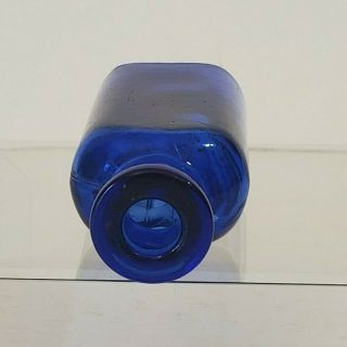 Cobalt Blue Bottle Ribbed glass Poison? Cork Top Bottle 3 