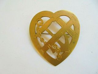 Vintage Cross - Anchor - Heart / Faith - Hope - Charity Pinback Brooch Pin Pendant
