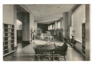 Postcard Of Brooklyn Public Library Main Branch Alcove Reading Room