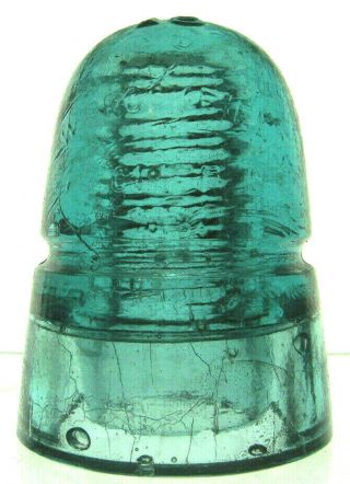 Cd 145 Aqua W.  Brookfield Antique Glass Telegraph Insulator Creb Beehive