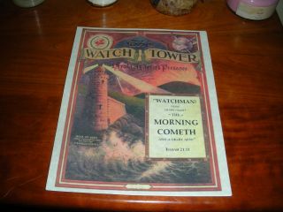 1912 Color Watch Tower Watchman What Of The Night Jehovah Pastor Russell Ibsa