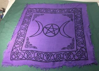 Square Purple Pentagram Altar Cloth Celtic Knot 20 " X 20 "