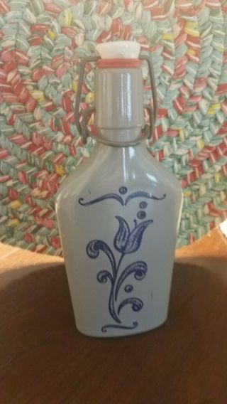 Antique Vintage Glass Flask From Germany