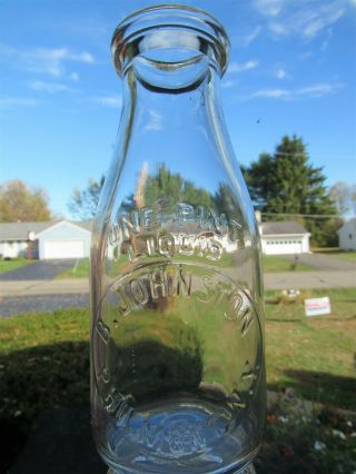 TREP Milk Bottle B Johnston Dairy Farm Philmont NY COLUMBIA COUNTY 1931 RARE 2