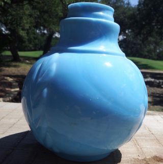 Fancy sky blue milk glass bottle/jar 2