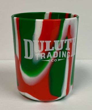 Duluth Trading Co.  Silipint Red White & Green Beer & Soda Can Insulated Holder