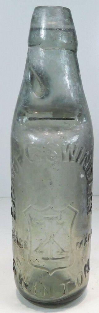 Antique Agua Codd Soda Bottle W/ Marble - Exors Of G.  Swindley Swinton