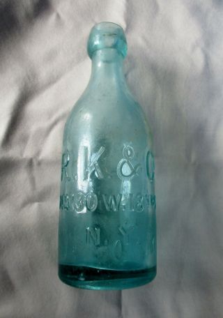 R.  K.  & Co. ,  No130 W.  18th St.  N.  Y.  Antique Soda Or Beer Bottle