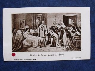 Rare Santa Teresa De Jesus,  St Theresa Of Lisieux Card Relic,  Tissue Relic