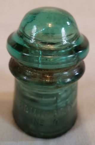 Vintage Glass Insulator Hemingray No 9 Aqua - Teal Blue