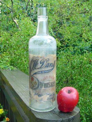 Very Scarce Antique J W Dant Sour Mash Whiskey Bottle Dist.  No.  169 2 Pc Mold Bb