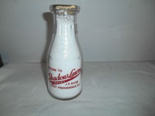 Vintage Shadow Lawn Dairy J.  P.  Rose East Providence R.  I.  Pint Milk Bottle.