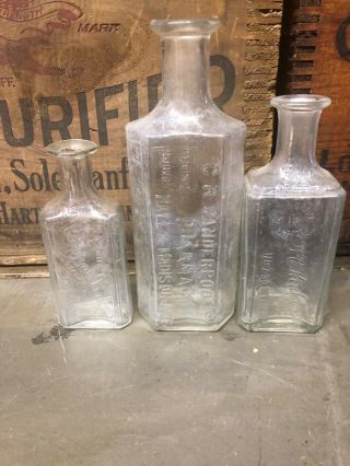 3 Grand Rapids Michigan Mi Antique Pharmacy Druggist Bottles Vanderpool 