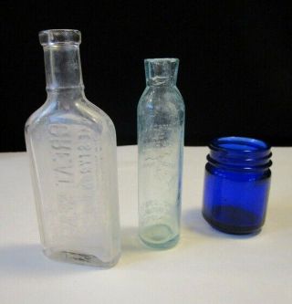 [lot Of 3] Small Old Bottles - Styron Beggs - Omega Oil - Vicks Vaporub