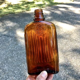 Embossed Whiskey Bottle Gallagher & Burton Philadelphia Pa Amber 1930s Est 1877