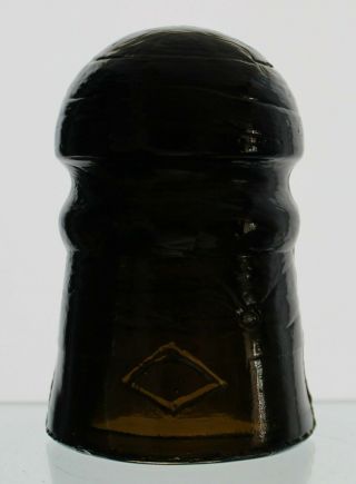Dark Olive Amber Cd 102 Double Diamond Glass Insulator