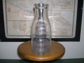 East Chicago Indiana East Chicago Dairy Embossed Pint Milk Bottle