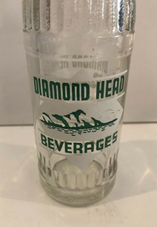 Coca - Cola/Diamond Head Beverages Clear Embossed Glass Bottle w/ Printed Graphics 2