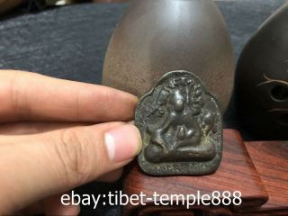 4.  5 Cm Old Tibet Buddhism Pure Bronze Guru Padmasambhava Baldric Amulet Pendant