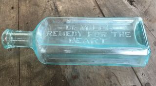 Old Medicine Bottle - Dr.  Miles Remedy For The Heart - Elkhart,  Indiana