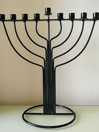 Hanukkah Modern Menorah Jewish Lamp Judaica Metal Iron Israel