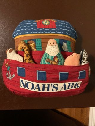 Noahs Ark Pillow With Figures Cloth Pillow And Figures