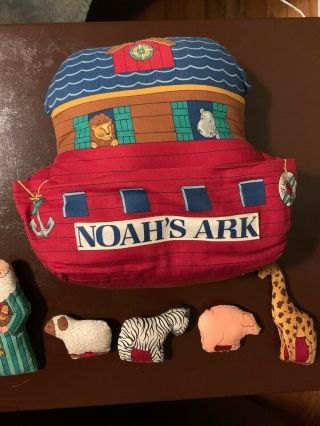 Noahs Ark Pillow With Figures Cloth Pillow And Figures 3