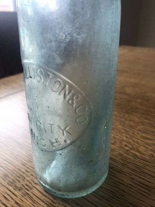 Bay City Mi.  Michigan Hutchinson Bottle Pre 1900 Root Willaiston & CO 3