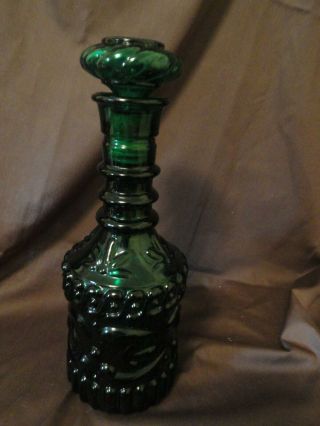 Vintage Green Glass Bottle Decanter With Stopper Ky