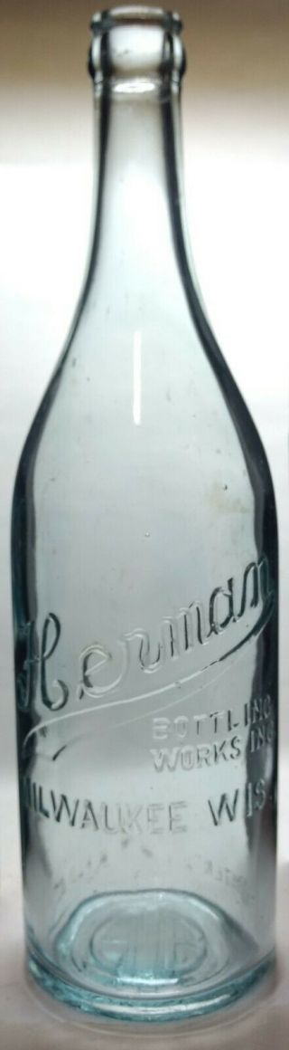 1926 Quart Herman Milwaukee Wisconsin Soda Water Bottle