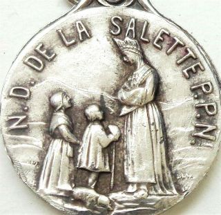 Our Lady Of La Salette & The Sacred Heart Of Jesus Vintage Medal
