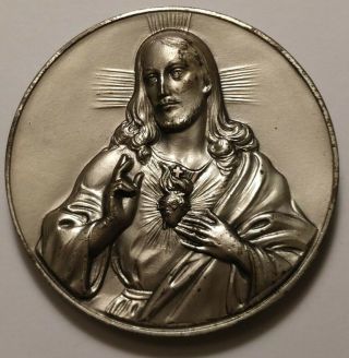 Pope Pius Xii Most Sacred Heart Of Jesus Medal 50mm 9211