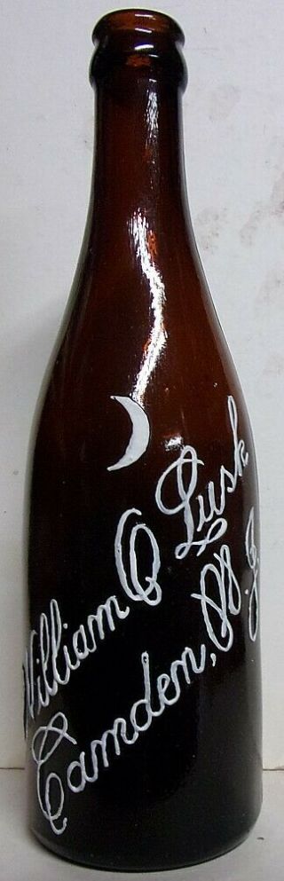 Circa 1910 William O.  Lush Embossed Brown Crown Top Bottle - Camden,  Nj