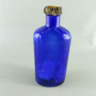 Cobalt Blue Glass Bottle 8 " X 3.  5 " For Restoration Rustic Wood Cork