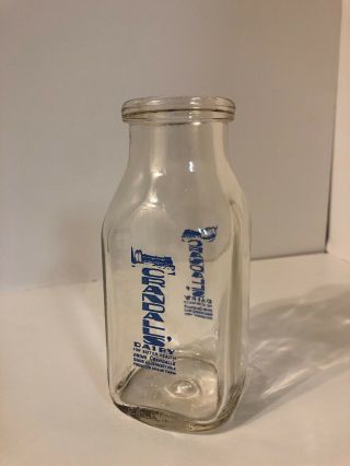 10oz Third - Quart Vintage Milk Bottle Crandall’s Dairy Johnston Rhode Island