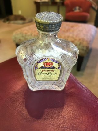Vintage Miniature Mini 1/10 Pint Liquor Bottle Seagrams Crown Royal
